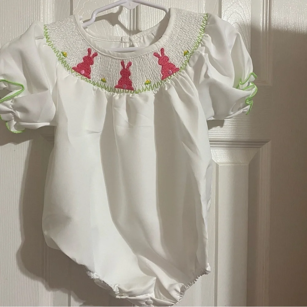 New Smocked Easter Bubble Romper